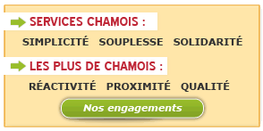 SERVICES CHAMOIS : SIMPLICITE,SOUPLESSE,SOLIDARITE / Les + dE CHAMOIS : REACTIVITE, PROXIMITE, QUALITE